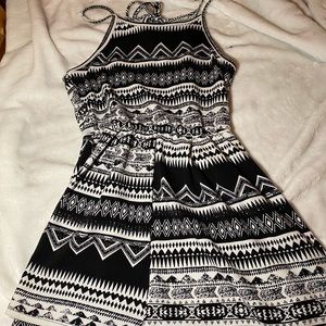 Black and white patterned romper back cut out